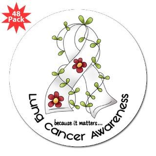 Flower Ribbon LUNG CANCER  Awareness Gift Boutique