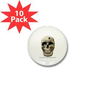 Skull & Bullet Hole Mini Button (10 pack)