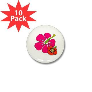 Floral Gifts  Floral Buttons  Pink and Orange Tropical Hibiscus