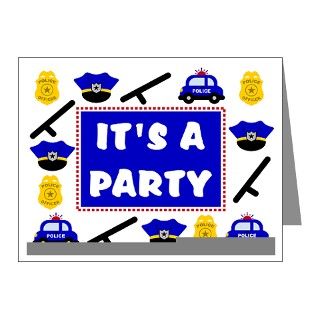 Badge Note Cards  Police Birthday Invitation Note Cards (Pk of 20