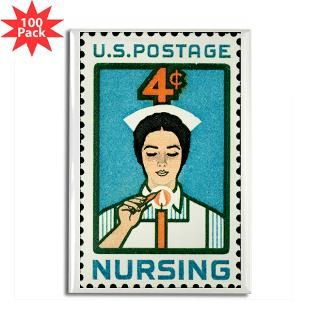 Nursing Stamp Rectangle Magnet (100 pack)