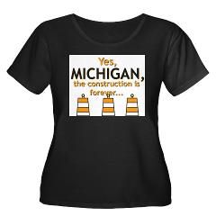 Yes Michigan (Funny) Womens Plus Size Scoop Neck Dark T Shirt