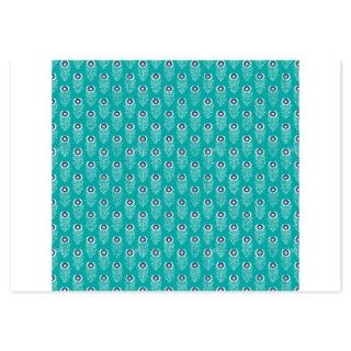 Animal Gifts  Animal Flat Cards  Teal Peacock Feathers 3.5 x 5 Flat