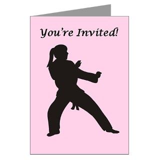 Girl Power Greeting Cards  Martial Arts Girl Power Party Invitations