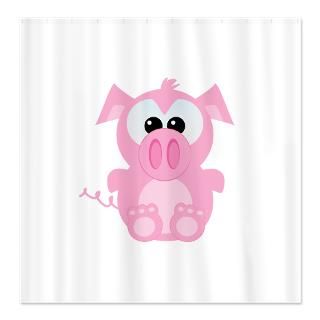 Pig Shower Curtains  Custom Themed Pig Bath Curtains