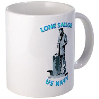 Navy Gifts  Navy Drinkware  Navy   Lone Sailor with Text Mug