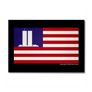 2001 Kitchen and Entertaining  911 WTC Memorial Flag Rectangle Magnet