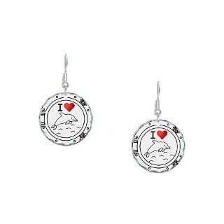 Caribbean Gifts  Caribbean Jewelry  I Love Dolphins Earring Circle