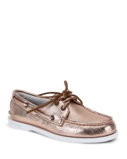 Girls A/O Metallic Boat Shoes   Sizes 13, 1 6 Child
