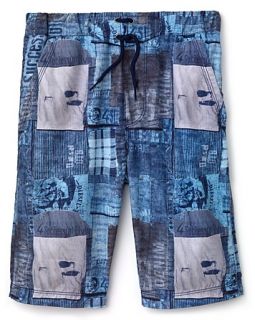 Boys Amoti Blue Patchwork Bathing Suit   Sizes 8 14