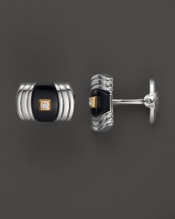 Dolan Bullock Sterling Silver And 14K Gold Cuff Link Set With Onyx And