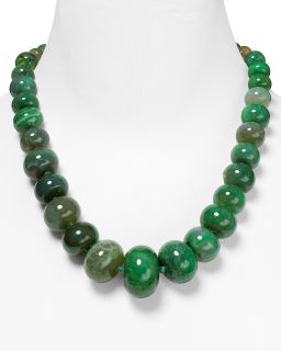 Kenneth Jay Lane Green Graduated Bead Necklace, 16