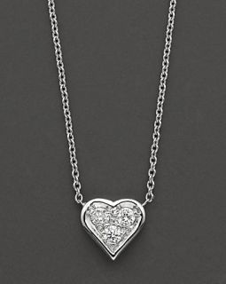 18 Kt. White Gold Diamond Heart Necklace, 16.5   18