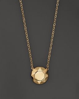 14K Yellow Gold Faceted Dome Necklace, 17
