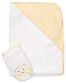 Absorba Unisex Goodnight Owl Hooded Towel and Mitt Set   Sizes 0 9