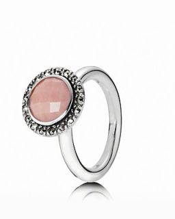 PANDORA Ring   Sterling Silver, Pink Opal & Marcasite Vintage