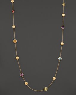 Jaipur Yellow Gold and Multi Stone Necklace, 36