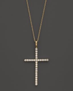 Diamond Cross Necklace in 14K Yellow Gold, .35 ct. tw.