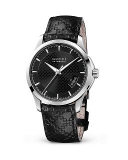 Gucci G Timeless Stainless Steel Watch with Black Diamante Dial, 38mm
