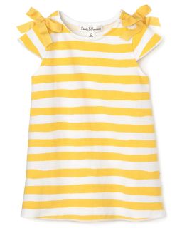 Popcorn Infant Girls Flutter Sleeve Stripe Dress   Sizes 6 36 Months