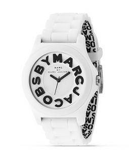 BY MARC JACOBS Sloane White Rubber Watch, 40 mm