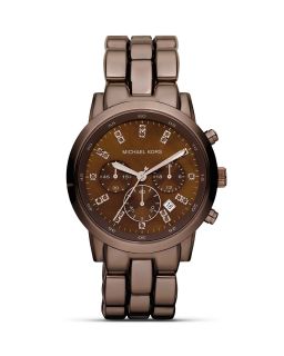 Michael Kors Round Chocolate Watch with Rose Gold Accents, 40mm