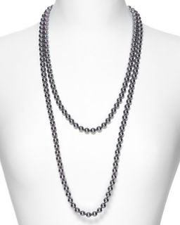 Majorica Womens 8mm Round Grey Man made Pearl Endless Necklace, 60