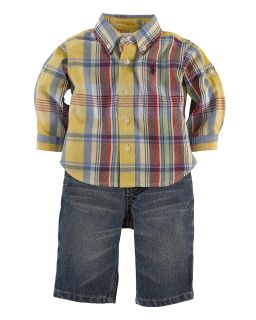 boys plaid shirt jean set sizes 3 9 months orig $ 59 50 sale $ 35