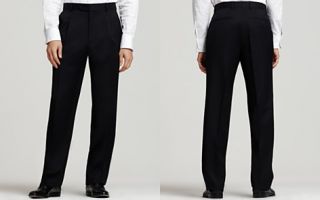 BOSS Black Mens Dr. Hook Navy Pleated Trousers_2
