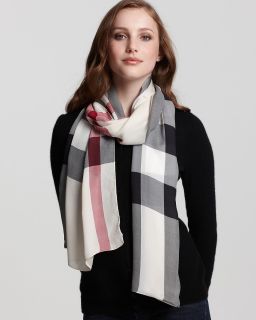 Burberry Core Creppone Check Oblong Scarf