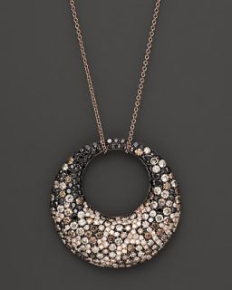 and White Diamond Pendant Necklace in 14K Rose Gold, 2.80 ct. t.w.