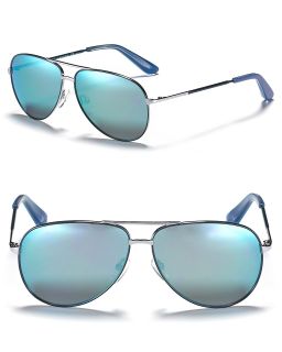 MARC BY MARC JACOBS Small Metal Aviator Sunglasses with Mirrored