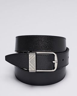 Burberry Check Buckle Leather Belt