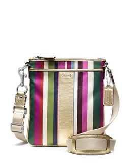 coach boxed legacy stripe swingpack price $ 138 00 color multi silver