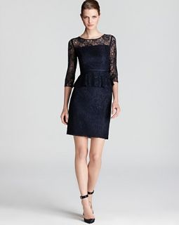 adrianna papell peplum dress lace price $ 180 00 color navy size