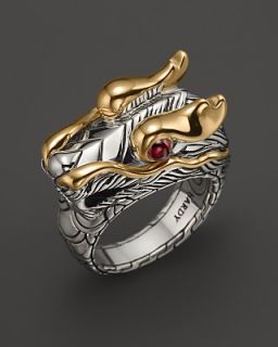 John Hardy Naga 18K Gold and Sterling Silver Dragon Head Ring