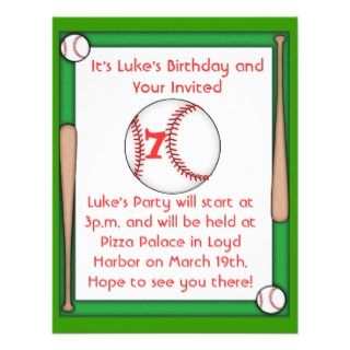Baseball Birthday Party on Baseball Birthday Party Invitation Boys   Girls