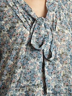 Lovedrobe Ditsy print tie neck blouse Blue   House of Fraser