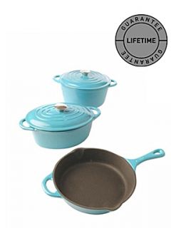 Linea Cast iron cookware in Teal   