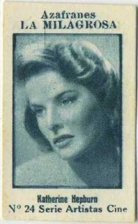 Katharine Hepburn Vintage Movie Star Paper Stock Trading Card from