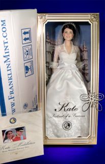 The Franklin Mint Kate Middleton Wedding Bride Bridal Vinyl Doll