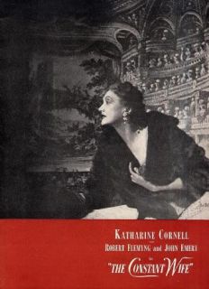 Constant Wife Souvenir Program Program Katharine Cornell 1953