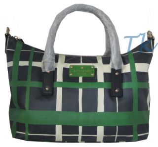 Kate Spade Checkmate Riley Crossbody Bag Satchel Handbag Purse Blue