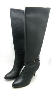 JCrew $368 Keegan Leather High Heel Buckle Boots 9 5 Black Shoes