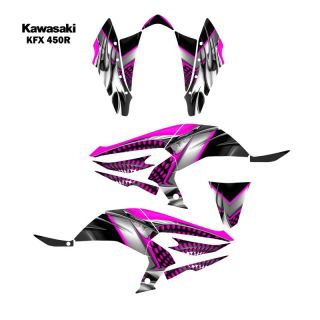 Kawasaki KFX450R ATV Graphic Decal Sticker Kit 7777 Hot Pink
