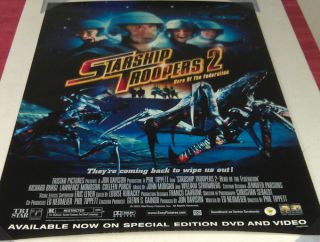 Starship Troopers 2 DVD Movie Poster 1 Sided Original 27x40