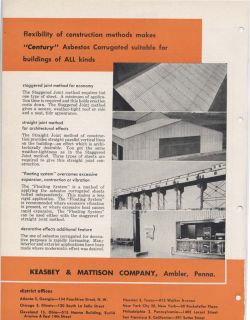Keasbey & Mattison Company Asbestos Cement Corrugated Roofing Siding