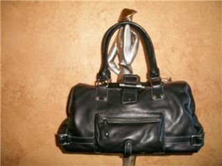 sigrid olsen brown leather bag tote purse handbag