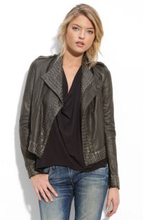 400 Kenna T Embellished Leather Jacket Size Large L