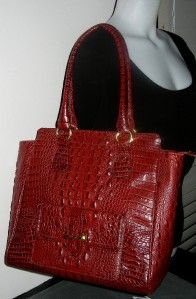 New Brahmin Kelsey Dark Red Melbourne Leather Handbag Tote $365 w